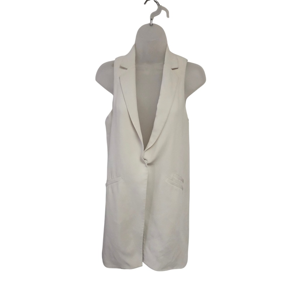 Elizabeth and James XS Ivory Longline Blazer Vest‎ Olsen Twins Minimalist